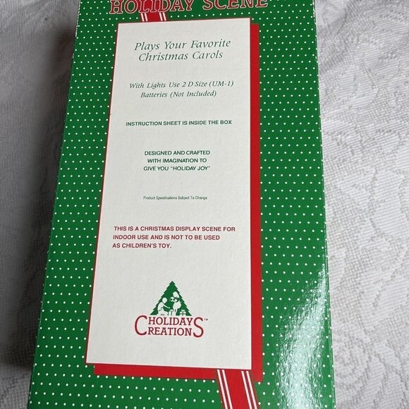 Vintage Holiday Creations Lighted Lamppost Santa Claus with Girl 1993 AS IS - Picture 7 of 8